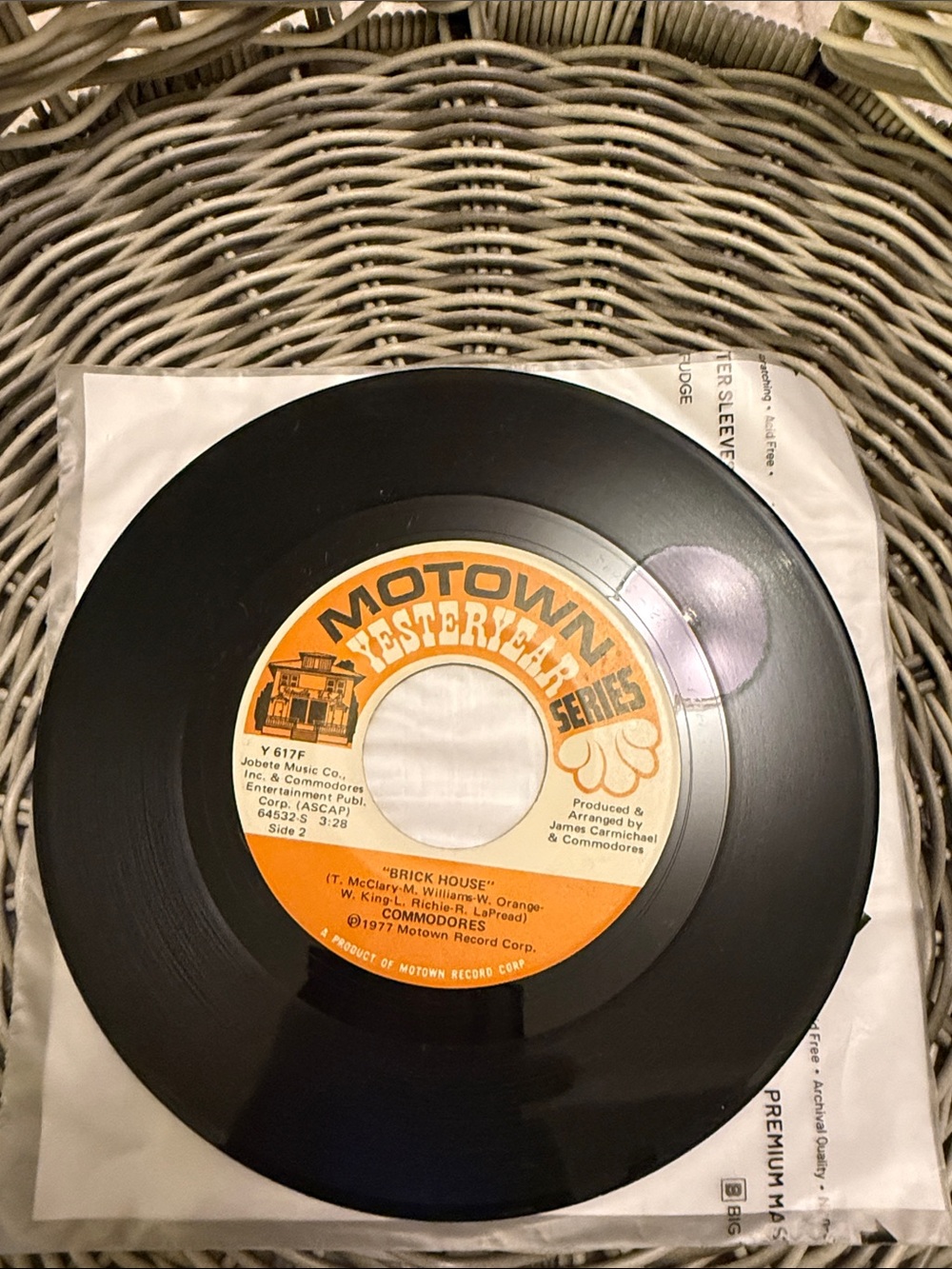 Motown 45 RPM Vinyl Record Wall Decor - Black and Orange